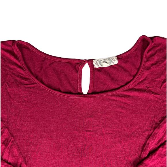 Pink Rose Three-Quarter Sleeve Tunic Tee Shirt Top Plus Size Size 2X Fuschia - Picture 5 of 12
